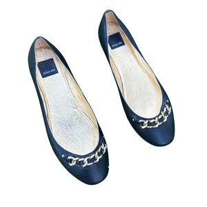 Dolce Vita Women's‎ Chain Link Accent Ballet Leather Flats Size 9 Black